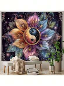 1pc Mandala Taijitu Pattern Tapestry, Wall Hanging For Room Decoration, Home Decor,Fall Decor,Autumn Decor,Room Decor