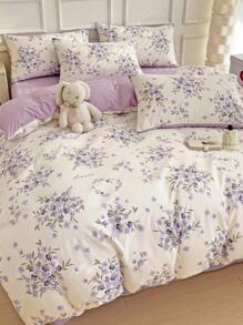 3 Piece Thickened Polyester Floral Bedding Set (1 Duvet Cover & 2 Pillowcases, Exclude Filling)