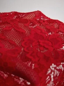 SHEIN BAE 音乐节假期黑色可拆卸紧身胸衣上衣、音乐会服装 - 紅色 - 查看 6