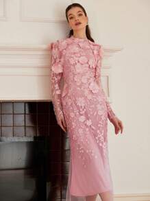 Aveloria Rosie Váy đuôi cá thêu họa tiết lãng mạn kiểu Ý, trang phục mùa xuân cho quý cô dự tiệc ngày lễ tình nhân - Hồng - Xem 6