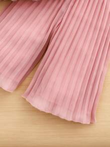 SHEIN Leap Crew Babygirl 夏季可爱假期粉色荷叶边吊带上衣和裤子套装 - 粉色 - 查看 9