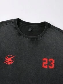 ROMWE MEN Street Life Men's Racing Loose Fit Pieced Washed Distressed Tank Top - Black - View 3