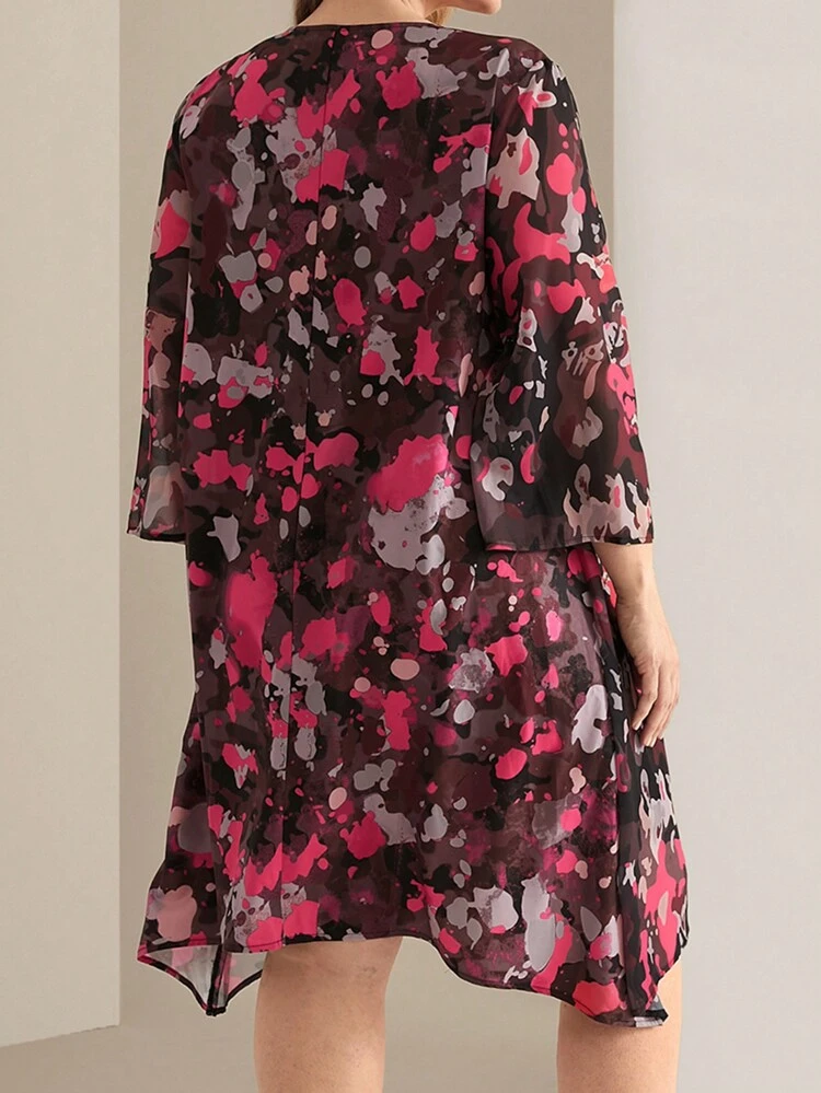 Plus Size Casual Minimalist Fashion Everyday Dress,Spring/Summer,Dresses For Women Elegant,Floral Dress Women