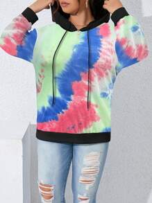 SHEIN LUNE بلوزة رياضية بأكمام طويلة ذات لون واحد مع تباين في الخياطة، بلوزة رياضية كاجوال للارتداء اليومي في فصل الخريف - متعدد الألوان - مشاهدة 7