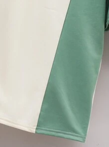SHEIN 2pcs Tween Boys Casual School/College Contrast Color Block Polo Collar Shirt With Shorts Set, Suitable For Commuting, School, Everyday Casual, Sports, Spring/Summer