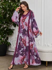 Al Najma 2025 Spring New Vintage Print Loose Fit Dress, Kaftan & Jalabiya