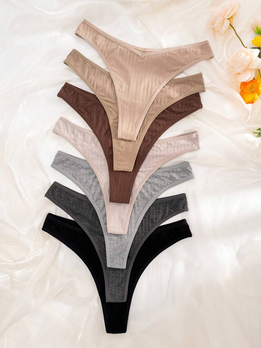 Set de 7 piezas Tangas cómodas tipo V - Multicolor - Ver 1