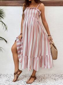 SHEIN Casual Daily Pregnancy Dress, Minimalist & Fashion,Ramadan - Multicolor - View 6