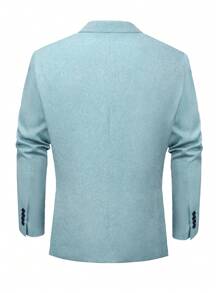 Manfinity Mode Plus Size Men Casual/Work Wear Suit Jacket - Baby Blue - View 2