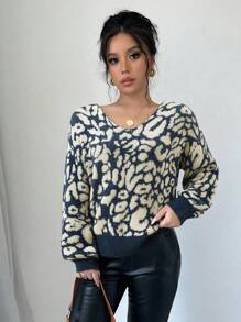 Chiquease Simple And Fashion Casual Pullover Sweater, Suitable For Daily Wear Knit Pullover Fall Winter Sweater - Multicolor - View 5