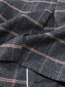 Manfinity Mode Plus Size Front Button Long Sleeve Pocket Plaid Casual Blazer