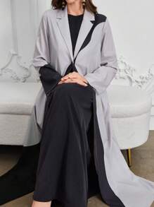 Al Najma Casual Color Block Loose Women Arabic Abaya Robe