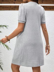SHEIN Maternity Round Neck Short Sleeve Casual Comfortable Short Dress