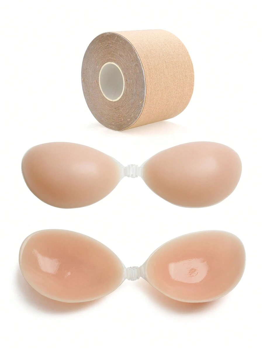A18 Invisible Chest Lifting Band 1+1 Simple Anti-Flashing Bra - Apricot - View 1