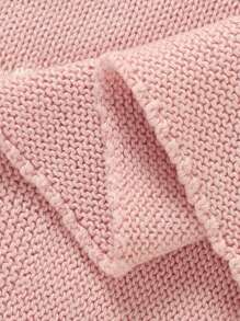 1pc Knit Baby Blanket, Casual & Comfy Infant Swaddle Blanket, Stroller, Sofa Cover, All Season Love Valentine - Pink - View 4
