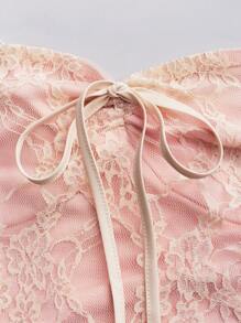 Calvaya Getailleerde cropped top met vetersluiting voor dames