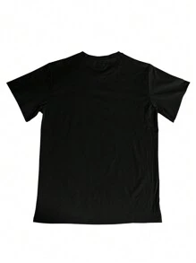 Manfinity Dauomo Camiseta casual de manga corta con cuello redondo y estampado de gato para hombres