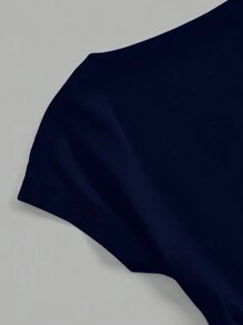 SHEIN EZwear Bộ 3 Áo Thun Hở Lưng Tối Giản Thường Ngày, Thích Hợp Cho Mùa Hè - Nhiều màu - Xem 3