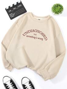 INAWLY Women's Round Neck Long Sleeve Letter Print Casual Sweatshirt Graduation,Back To School,Graduation,Teacher For Women,Back To School Pullover Fall Sweatshirt