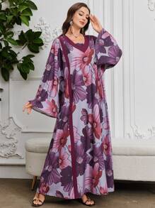 Al Najma 2025 Spring New Vintage Print Loose Fit Dress, Kaftan & Jalabiya