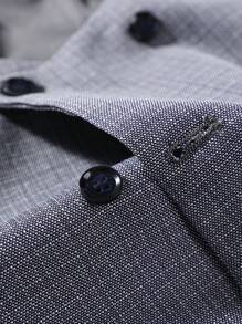 Manfinity Mode Plus Size Guziki z przodu Bezrękawnik Kieszenie Prosty Casualowy Garnitur Kamizelka - Niebieski - Zobacz 5