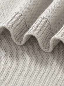 1 pieza Manta tejida, envolvente de bebé cómoda y casual, manta para cochecito, manta para sofá, para todas las estaciones, regalo del Día de los Enamorados - Gris - Ver 4