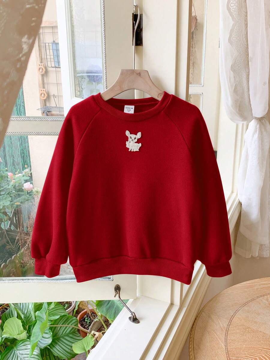 Blossori 年轻女孩卡通装饰插肩袖运动衫