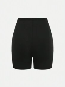 SHEIN Girlism 少女 4 件套黑色休闲/家居服/百搭/运动紧身裤、自行车短裤和百搭紧身裤，买 1 送 4 - 黑色 - 查看 4