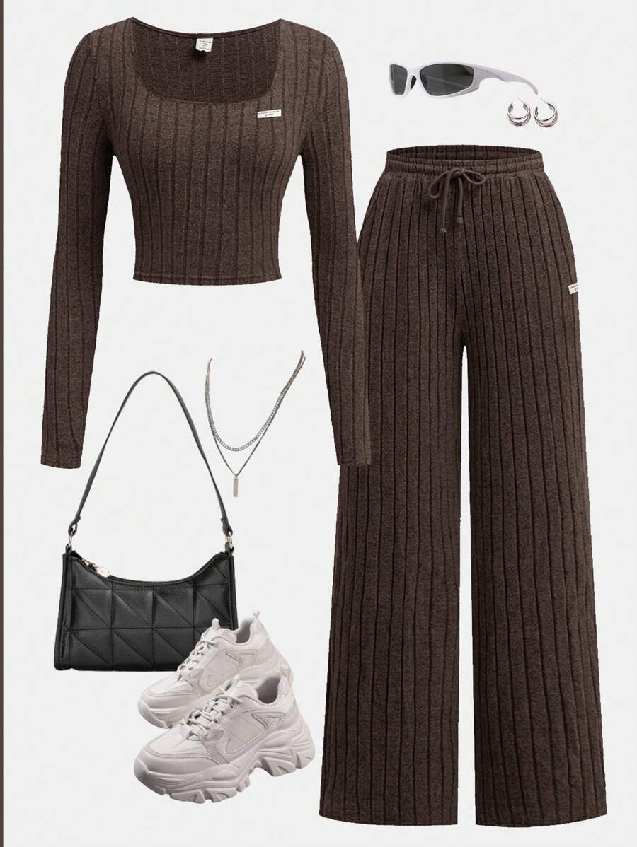 SHEIN Conjunto de 2 peças de roupa casual para meninas adolescentes ...