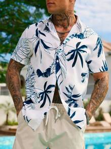 Manfinity RSRT Camisa Casual Masculina com Estampa Floral para Férias - Multicolorido - Visão 6