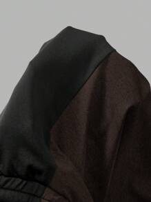 Slaydiva Herbst Lässig einfacher Kapuzenjacken schwarzer und grauer Mantel und schlanke, farblich abgestimmte Hosen Damen Zweiteiler-H