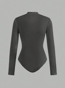 SHEIN EZwear 2 件套女士拉链高领紧身衣套装，休闲长袖紧身衣 - 彩色 - 查看 7