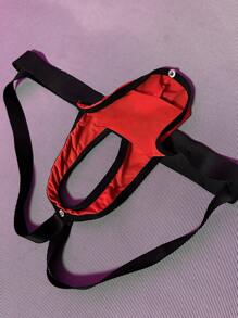 Calzoncillos sexys de hombre con corte revelador y empalme de colores contrastantes - Rojo - Ver 6