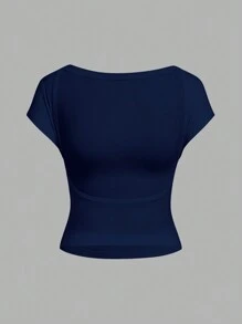 SHEIN EZwear Bộ 3 Áo Thun Hở Lưng Tối Giản Thường Ngày, Thích Hợp Cho Mùa Hè - Nhiều màu - Xem 6