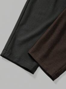 Slaydiva Herbst Lässig einfacher Kapuzenjacken schwarzer und grauer Mantel und schlanke, farblich abgestimmte Hosen Damen Zweiteiler-H