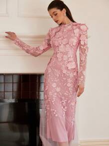 Aveloria Rosie Váy đuôi cá thêu họa tiết lãng mạn kiểu Ý, trang phục mùa xuân cho quý cô dự tiệc ngày lễ tình nhân - Hồng - Xem 5