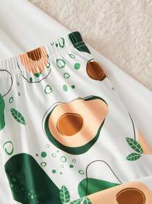 青少年男孩休闲简约长袖上衣和裤子家居服套装，日常穿着 - 白色 - 查看 5