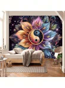 1pc Mandala Taijitu Pattern Tapestry, Wall Hanging For Room Decoration, Home Decor,Fall Decor,Autumn Decor,Room Decor