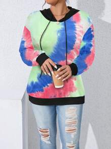 SHEIN LUNE بلوزة رياضية بأكمام طويلة ذات لون واحد مع تباين في الخياطة، بلوزة رياضية كاجوال للارتداء اليومي في فصل الخريف - متعدد الألوان - مشاهدة 6