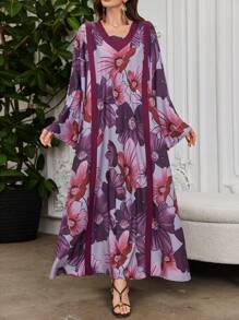 Al Najma 2025 Spring New Vintage Print Loose Fit Dress, Kaftan & Jalabiya