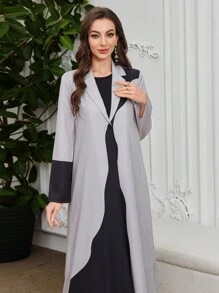 Al Najma Casual Color Block Loose Women Arabic Abaya Robe