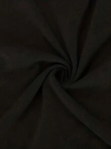 Damen Schwarzes T-Shirt mit asymmetrischem Saum und Langarm