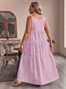 SHEIN VCAY Vestido estilo boho casual, de moda y sencillo para uso diario, para el verano, tallas grandes