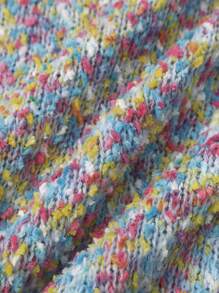 SHEIN LUNE Áo len nữ cổ tròn tay dài đơn giản, kiểu dáng thường ngày, thích hợp mặc mùa thu đông. - Màu xanh lam - Xem 8