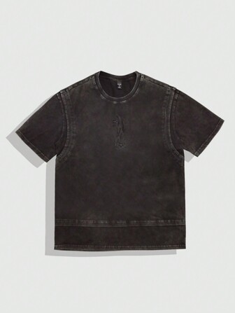 Grunge Punk Herren Schlicht Rundausschnitt Lässig Vielseitig Kurzarm T-Shirt