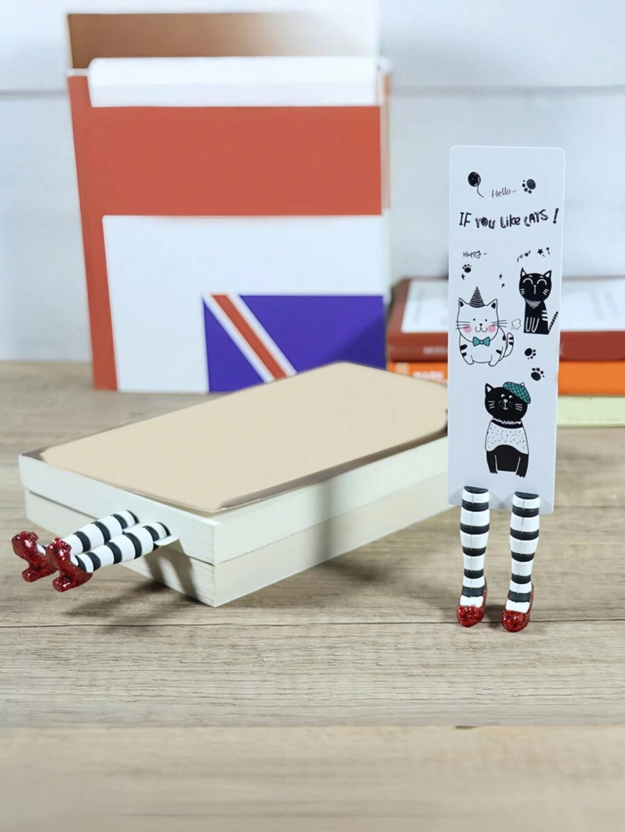 1pc 3D Bookmark With Cute Cat Bookmark For Reading Paper Bookmark Book Lovers, Christmas, Spring Festival, Valentine's Day, Gift,Christmas,Cat,Wicked