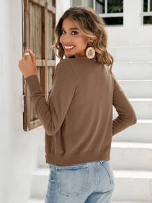 SHEIN LUNE 休闲简约纯色开衫，秋冬百搭