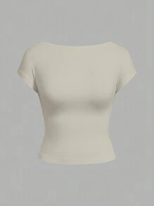 SHEIN EZwear Bộ 3 Áo Thun Hở Lưng Tối Giản Thường Ngày, Thích Hợp Cho Mùa Hè - Nhiều màu - Xem 7