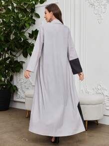Al Najma Casual Color Block Loose Women Arabic Abaya Robe