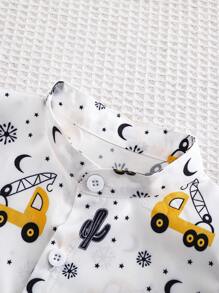 2pcs Baby Boys Simple Fashion Cartoon Car All-Over Print Short Sleeve T-Shirt And Pants Set 2pcs Baby Boy Summer Fashionable Crown Print Short Sleeve Shirt And Short Set Baby Boy Clothes Summer 2 Pieces Set Baby Boy Letter All Over Print Short Sleeve T Shirt And Short Set Baby Boy Summer Clothes Short Sleeve Short Sleeve Baby Unisex 2 Pieces Short Sets Holiday Travel Releax Summer Clothes - Yellow - View 7